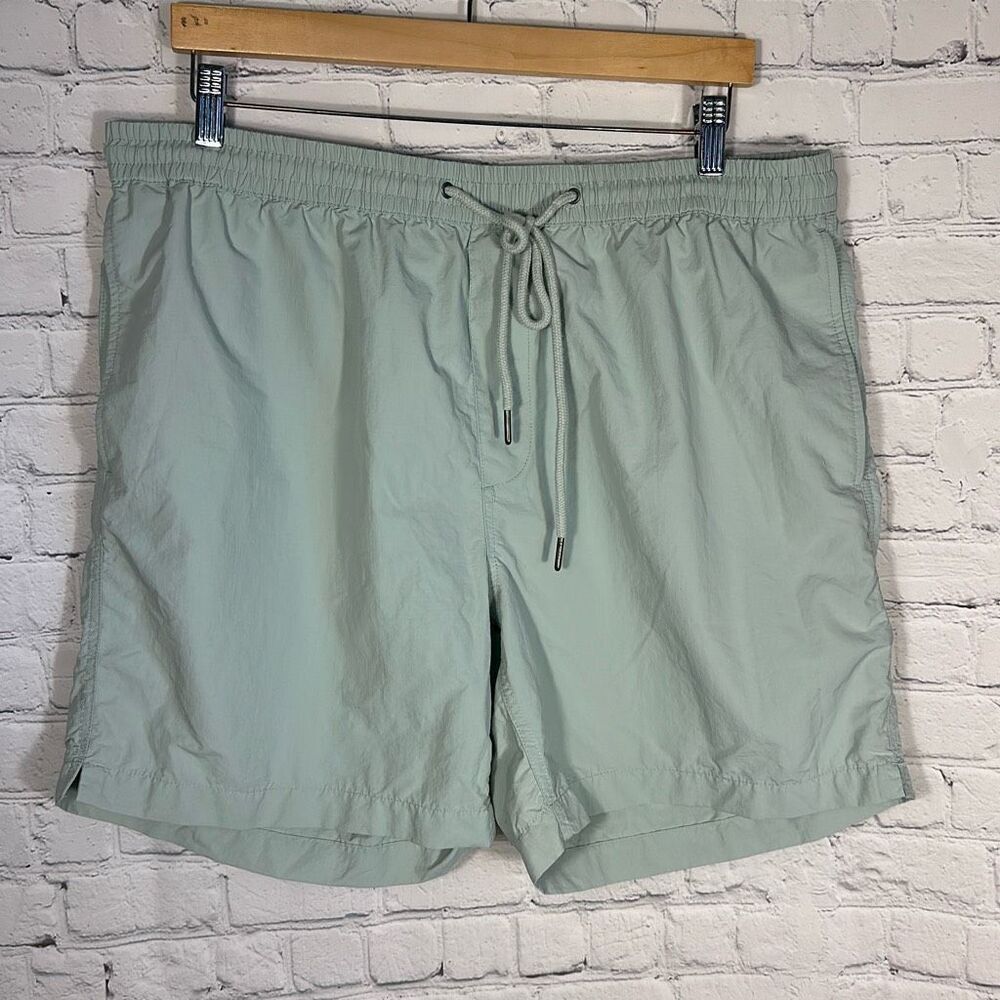 MADEWELL Men's Everywear Shorts Mint Green Size XL AM136‎ Elastic Waist Ripstop